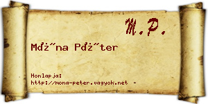 Móna Péter névjegykártya