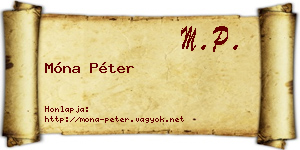 Móna Péter névjegykártya
