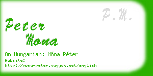 peter mona business card